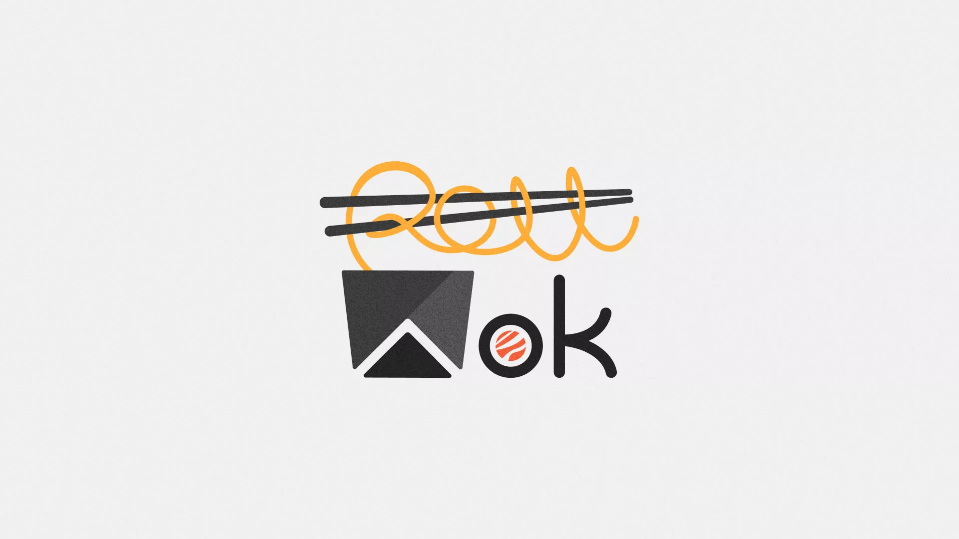 Разработка логотипа суши-бара «Roll Wok Club» в Киришах